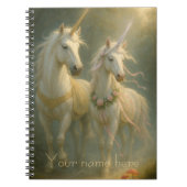 Carnet Personalized Magestic Unicorns forest sunrise (Devant)