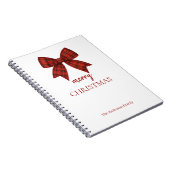 Carnet Personalized Merry Christmas | Red Plaid Bow (Côté Droit)