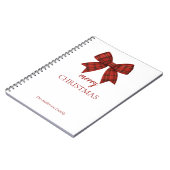 Carnet Personalized Merry Christmas | Red Plaid Bow (Côté gauche)