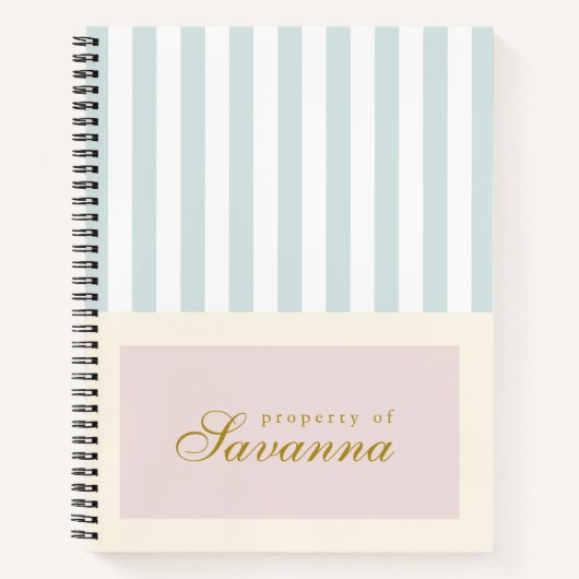 Carnet Personalized Minimalist Aesthetic Pastel Notebook (Devant)