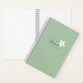 Carnet Personalized Minimalist Green Flower Notebook (À l'intérieur)