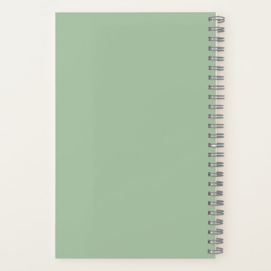 Carnet Personalized Minimalist Green Flower Notebook (Verso)