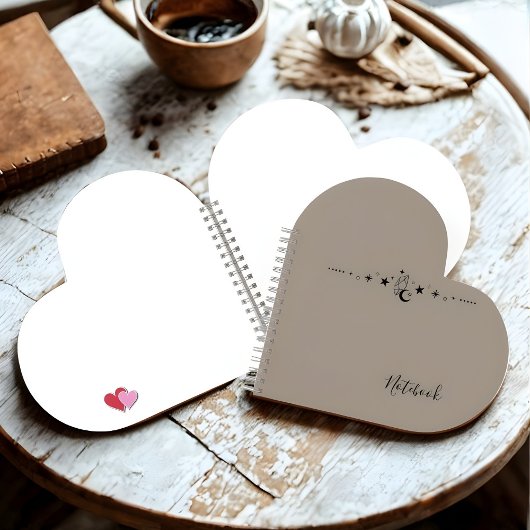 Carnet Personalized Minimalist Moon & Star Crystal Notebo
