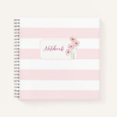 Carnet Personalized Minimalist Pink Floral Notebook (Devant)