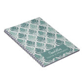 Carnet Personalized Modern Teal Nordic Damask (Côté Droit)
