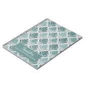 Carnet Personalized Modern Teal Nordic Damask (Côté gauche)
