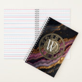 Carnet Personalized Monogram Agate Pink Rustic Metal Luxe (À l'intérieur)