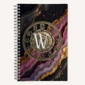 Carnet Personalized Monogram Agate Pink Rustic Metal Luxe (Recto)
