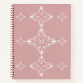 Carnet Personalized Monogram Dusty Rose Vector Pattern (Devant)