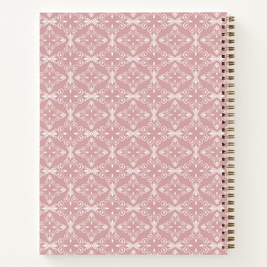Carnet Personalized Monogram Dusty Rose Vector Pattern (Dos)