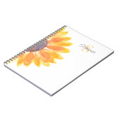 Carnet Personalized Monogram Sunflower  (Côté gauche)