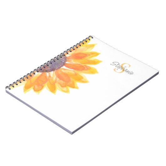 Carnet Personalized Monogram Sunflower  (Côté gauche)