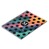 Carnet Personalized Monogrammed Black & White Polka Dots (Côté gauche)