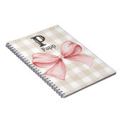 Carnet Personalized Monogrammed Gingham Coquette Bow (Côté Droit)