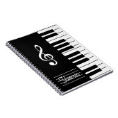 Carnet Personalized Music Notebook Piano Teacher  (Côté Droit)