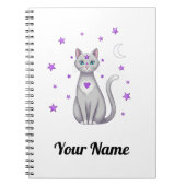 Carnet Personalized Mystic Gray Cat Notebook (Devant)