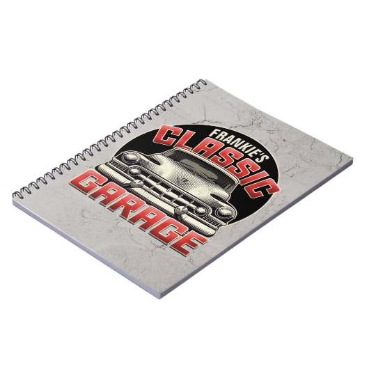 Carnet PERSONALIZED NAME Classic Car Garage Custom Shop (Côté gauche)