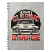 Carnet PERSONALIZED NAME Classic Car Garage Custom Shop (Devant)