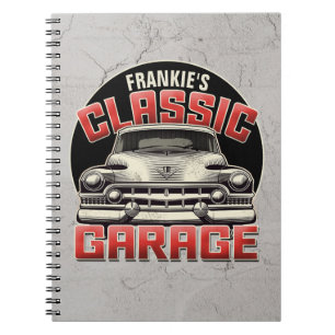 Carnet PERSONALIZED NAME Classic Car Garage Custom Shop