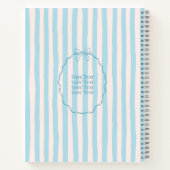 Carnet Personalized Name Custom Blue Ribbon  Elegant (Dos)