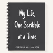 Carnet Personalized Name Funny Scribble Sketchbook Black (Devant)