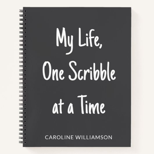 Carnet Personalized Name Funny Scribble Sketchbook Black (Devant)