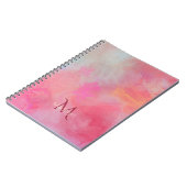 Carnet Personalized Name + Monogram Pink Watercolor Ink (Côté gauche)
