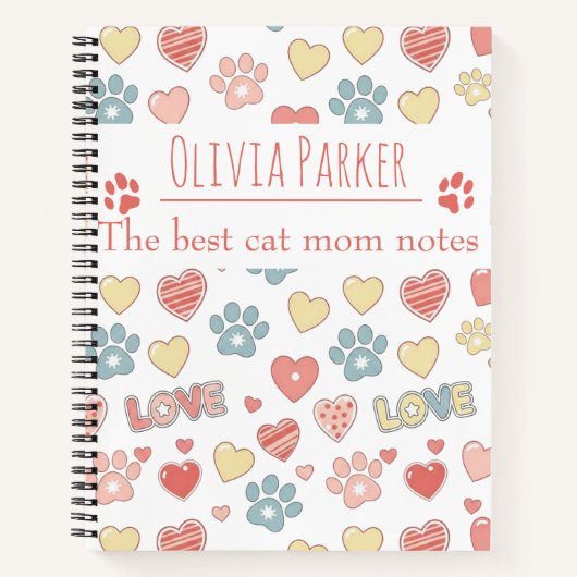 Carnet Personalized Name Notebook For Cat Lovers (Devant)