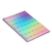 Carnet Personalized Name Pastel Rainbow Gradient Notebook (Côté Droit)