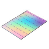 Carnet Personalized Name Pastel Rainbow Gradient Notebook (Côté gauche)