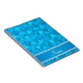 Carnet Personalized name sky blue damask gymnastics (Côté Droit)