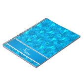 Carnet Personalized name sky blue damask gymnastics (Côté gauche)
