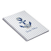 Carnet Personalized Nautical Floral Navy Stripes (Côté Droit)
