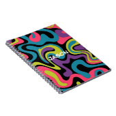 Carnet Personalized Neon Abstract Pattern — Retro Design (Côté Droit)