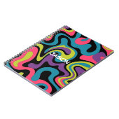 Carnet Personalized Neon Abstract Pattern — Retro Design (Côté gauche)