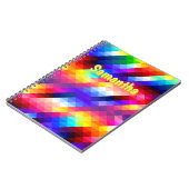 Carnet Personalized Neon Rainbow Notebook – Abstract  (Côté gauche)