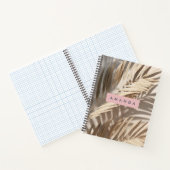Carnet Personalized Neutral Palm Shadows Tropical (Intérieur)