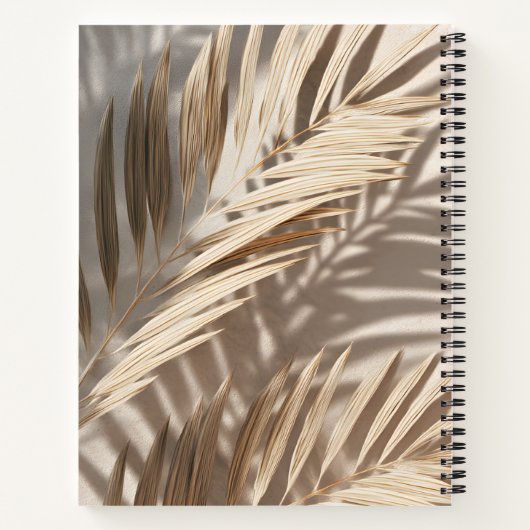 Carnet Personalized Neutral Palm Shadows Tropical (Dos)