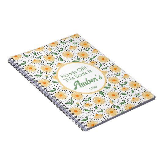 Carnet Personalized Notebook – Daisy design (Côté Droit)