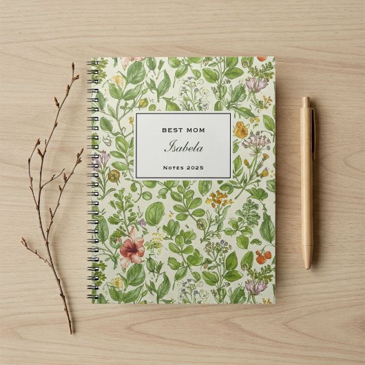 Carnet Personalized Notebook for Moms, Unique Floral 