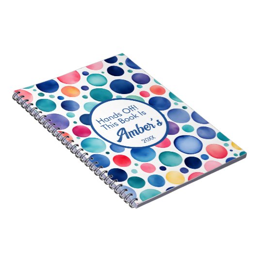 Carnet Personalized Notebook – Multicolor Circle Design – (Côté Droit)
