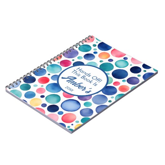 Carnet Personalized Notebook – Multicolor Circle Design – (Côté gauche)