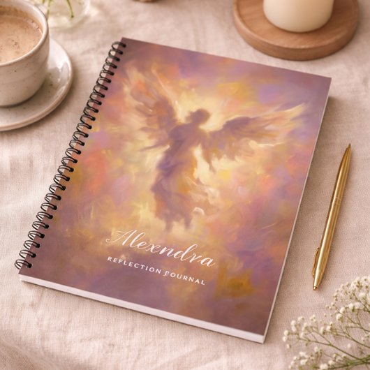 Carnet Personalized Notebook With Elegant Angel Cover