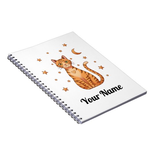 Carnet Personalized Orange Tabby Cat Notebook (Côté Droit)