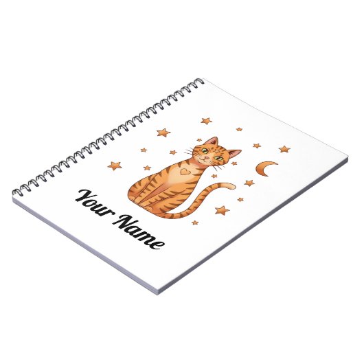 Carnet Personalized Orange Tabby Cat Notebook (Côté gauche)