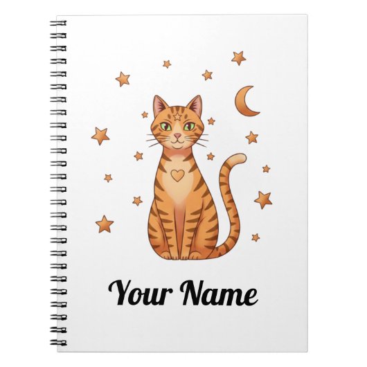 Carnet Personalized Orange Tabby Cat Notebook (Devant)