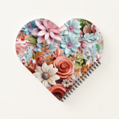 Carnet Personalized Paper Flowers spiral bound heart (Dos)