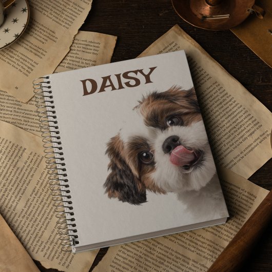 Carnet Personalized Pastel Brown Notebook Dog Photo