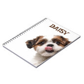 Carnet Personalized Pastel Brown Notebook Dog Photo (Côté gauche)