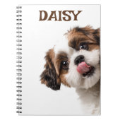 Carnet Personalized Pastel Brown Notebook Dog Photo (Devant)